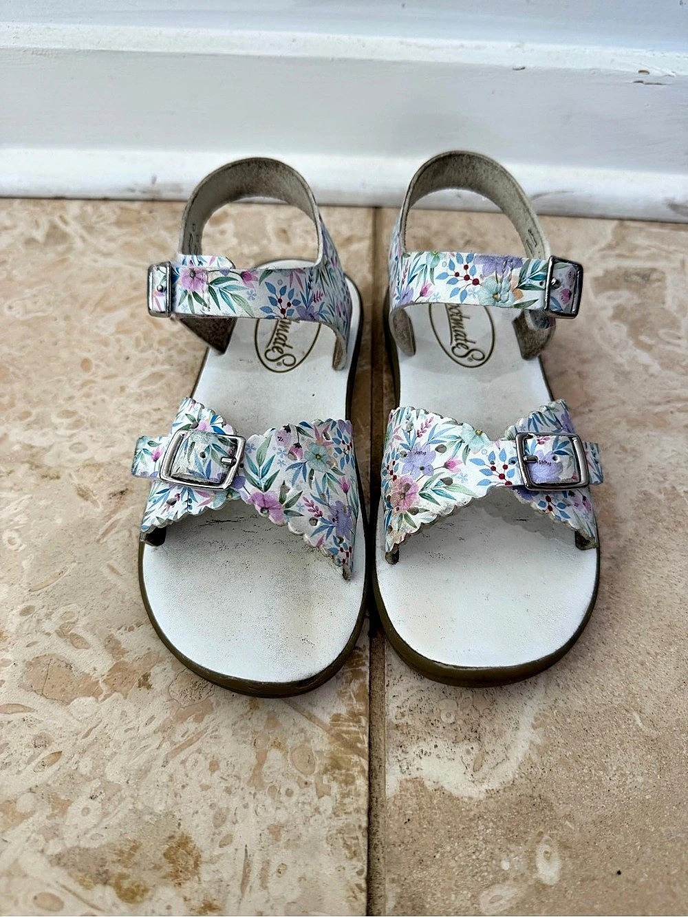 Footmatws Floral Leather Sandals US 12